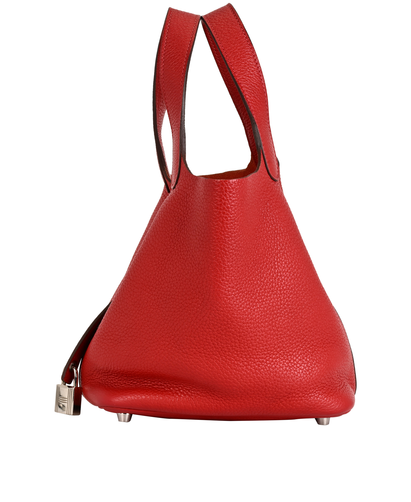 Picotin 18 In Clemence Rouge Grenat, &pound;2,500, Handbags, Red, Leather, Bottom view